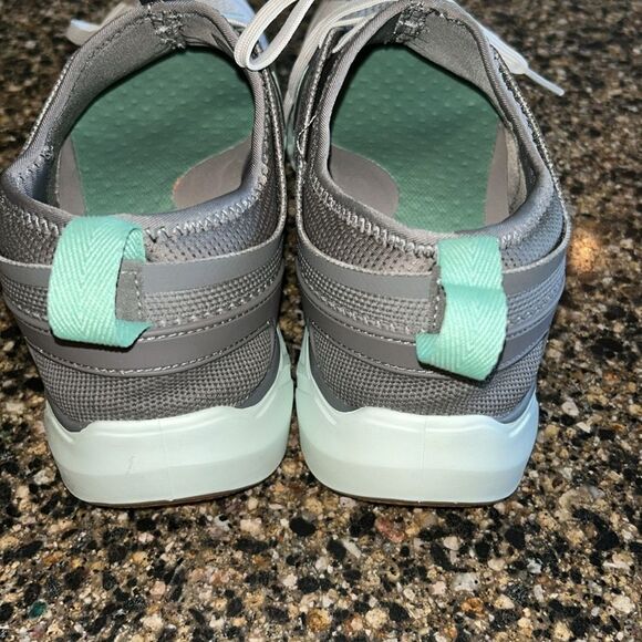 Like New Vionic Captivate Gray and Light Teal Sneakers - Picture 6 of 9